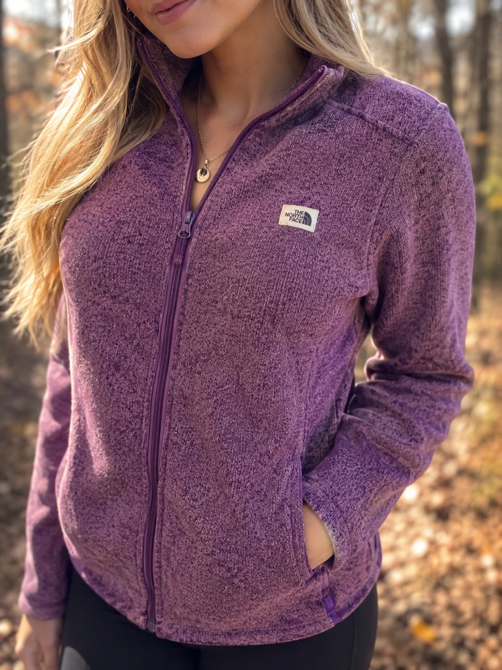 The North Face Woman’s Purple Heather Zip-Up Fleece NWT Size M